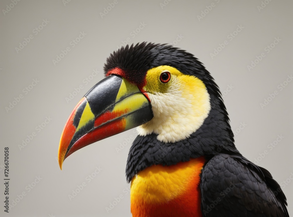 Obraz premium Toucan's Vibrant Plumage on Ivory