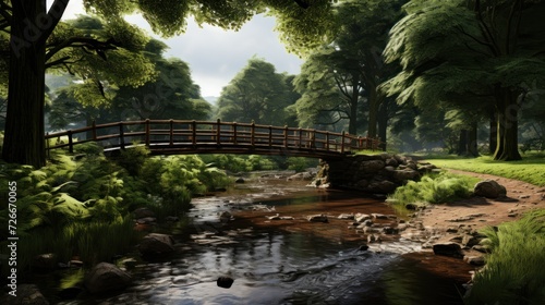 Wooden walk bridge UHD wallpaper