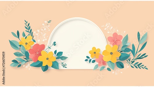 Floral flower pink pastel background for Easter Sunday. Christian day illustration template for poster, presentation, banner, social media. © Jati