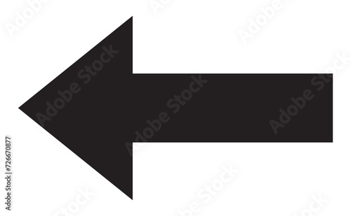 Arrow to the left / black and white, vector, isolated