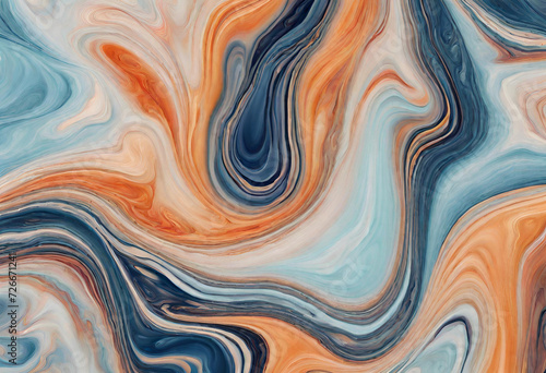 Elegant Chromatic Flows: Fine Intricate Marble-Like Patterns of Colorful Paint with a Graceful Wavy Structure – Stunning Background Artistry