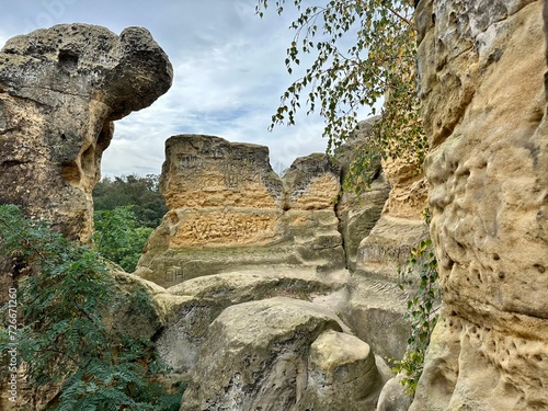 Wanderer an den Klusfelsen bei Halberstadt photo