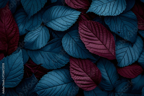 red and blue leaves