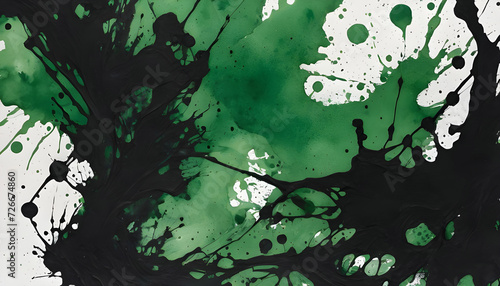 Green black ink splash abstract background. Creative Blurred Effect Trend Design