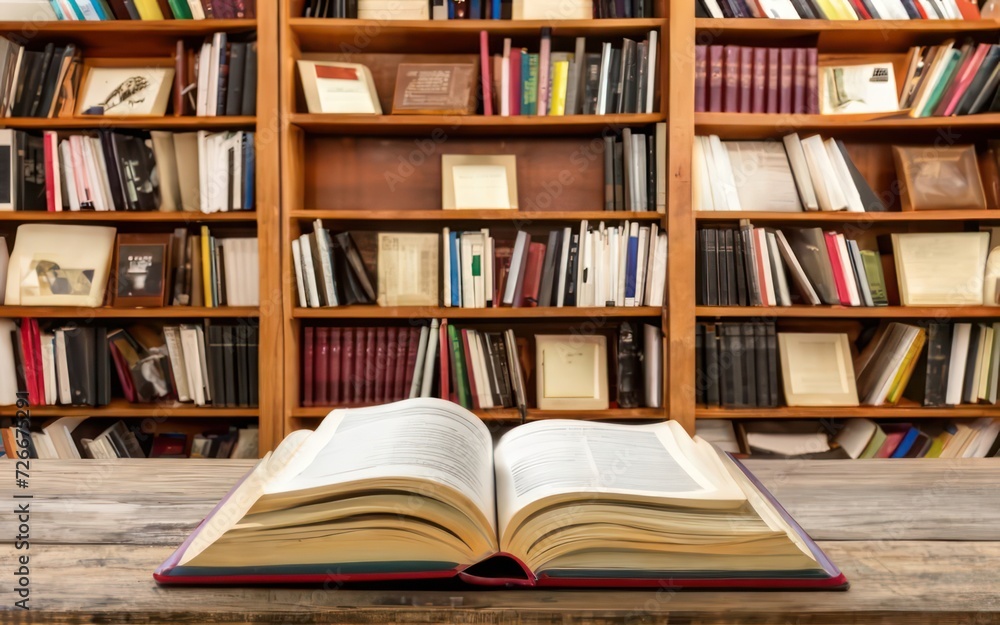 Academic Sanctuary: Old Textbooks in Library Study Room Academic Sanctuary: Old Textbooks in Library Study Room