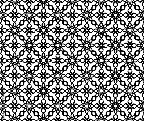 Seamless vector abstract pattern in black color on a white background