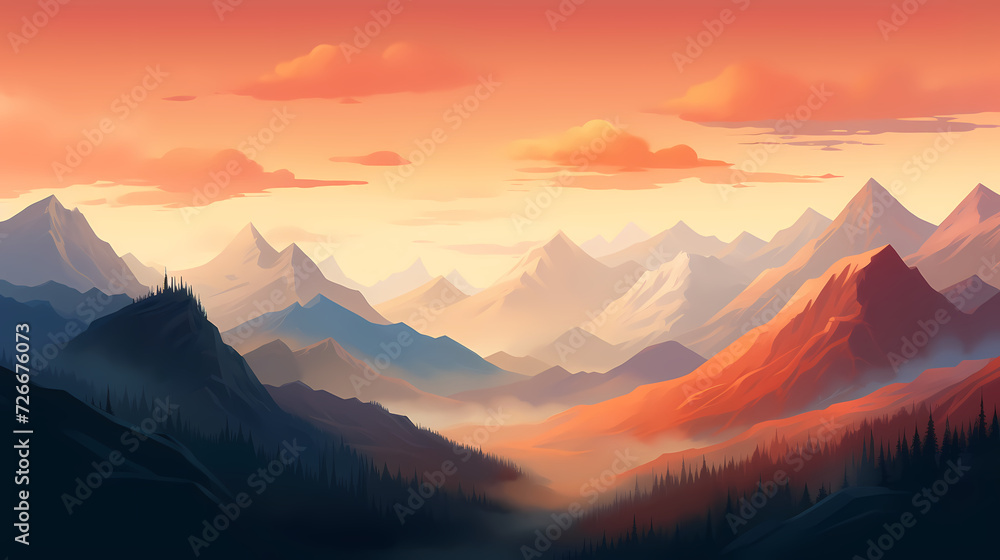 Mountain peak illustration, mountain aerial photography PPT background illustration Mountain peak illustration, mountain aerial photography PPT background illustration