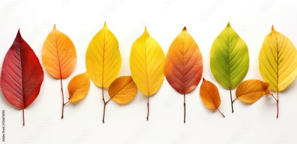 Autumn leaves isolated on a white background