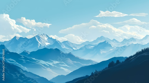 Stunning mountains  panoramic mountains PPT background