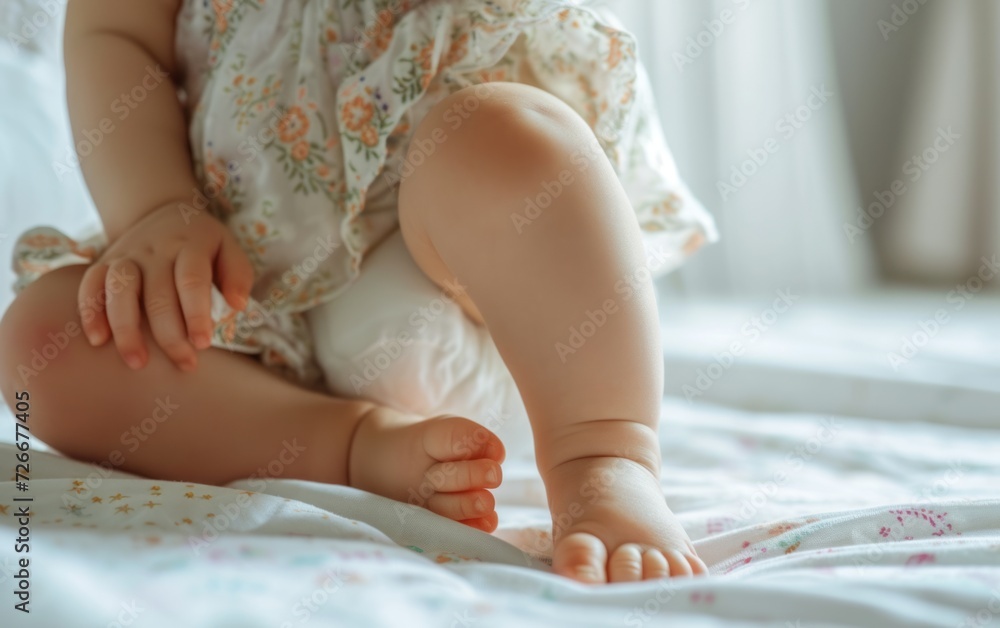 Baby feet on white background, closeup. Baby care concept Baby feet on white background, closeup. Baby care concept