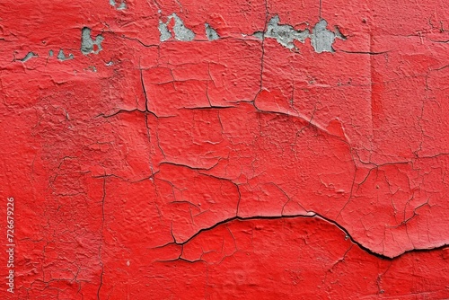 A chaotic and passionate outpouring of emotions, captured in the deep shades of carmine, maroon, and coquelicot, flows through the abstract handwriting etched onto the cracked red wall