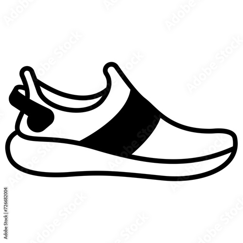sandal glyph and line vector illustration