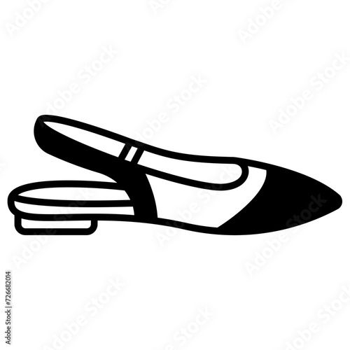 sandal glyph and line vector illustration
