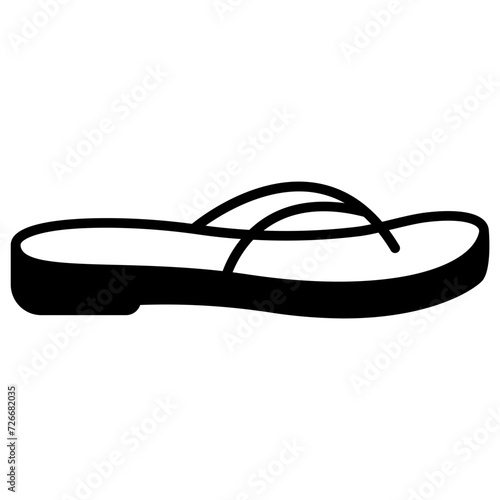 sandal glyph and line vector illustration