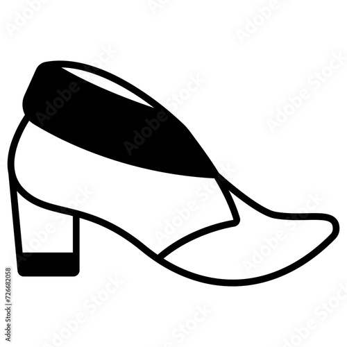 sandal glyph and line vector illustration