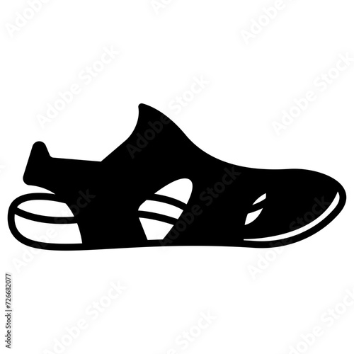 sandal glyph and line vector illustration