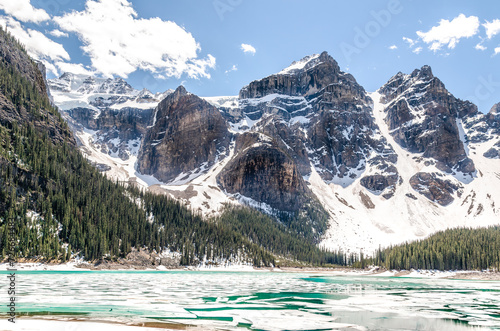 Moraine Lake and some of the ten surrounding mountain peaks photo