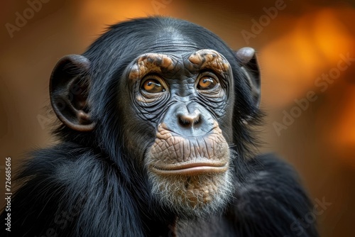 A majestic great ape, with its intelligent eyes and expressive face, gazes at the camera, embodying the wild beauty of the terrestrial primate kingdom © LifeMedia