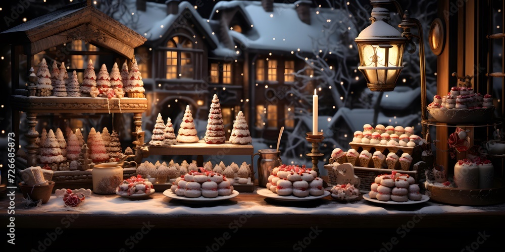 Christmas market in Santa Claus village, Xmas and New Year concept