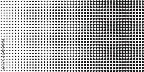 Basic halftone dots effect in black and white color. Halftone effect. Dot halftone. Black white halftone.Background with monochrome dotted texture. Polka dot pattern  vector dots modern halftone
