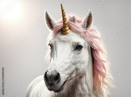 Majestic Unicorn on White Background