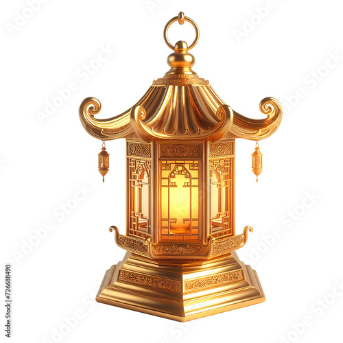 lantern lamp festival carnival decoration elegant golden element on transparent