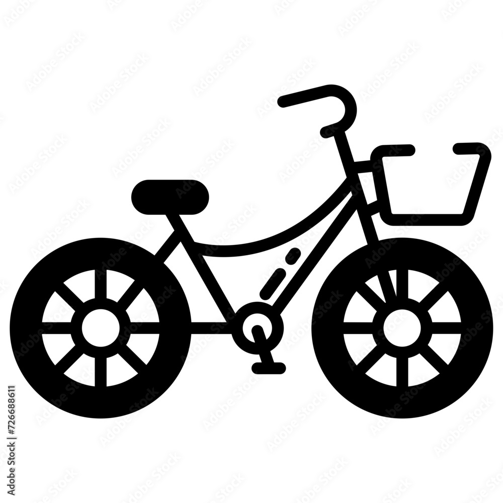 Bicycle glyph and line vector illustration