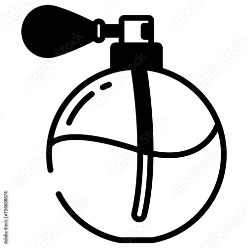 Perfume glyph and line vector illustration
