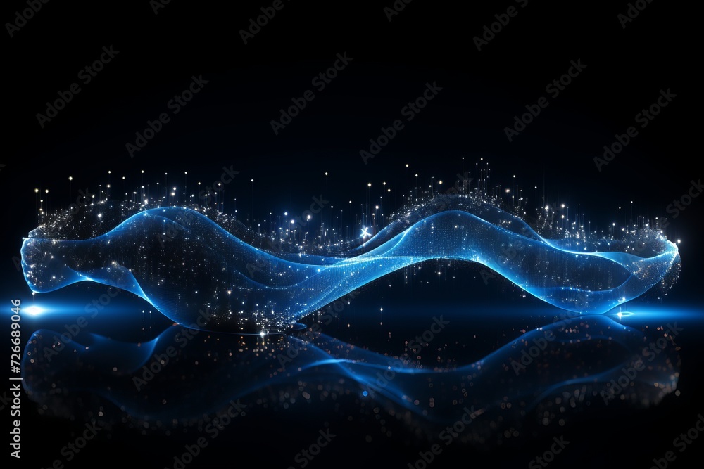 Cyberspace wave. abstract blue background for design - big data, network security, data transfer Cyberspace wave. abstract blue background for design - big data, network security, data transfer