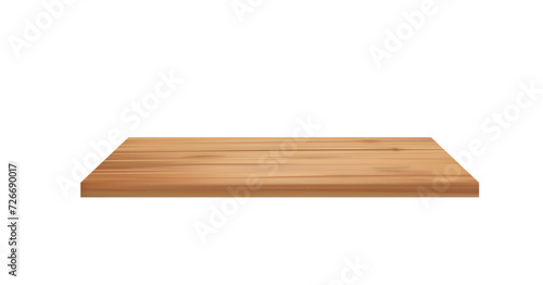 Wooden oak plank, perspective view, vector