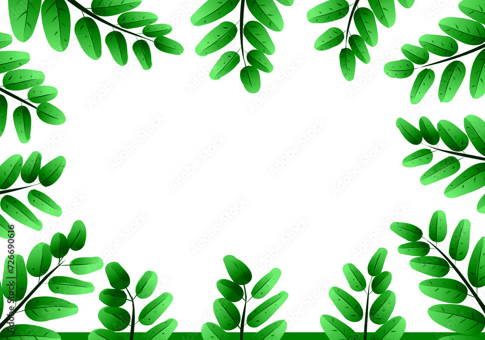 green leaves frame