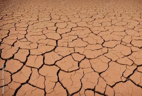Dry Cracked Clay Soil Background 