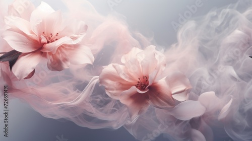 Picture showing the beauty of flowers mixed with smoke © Karolina