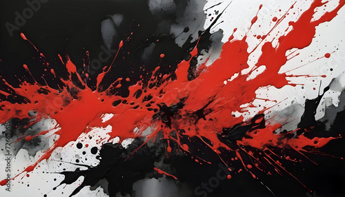 Red black ink splash abstract background. Creative Blurred Effect Trend Design