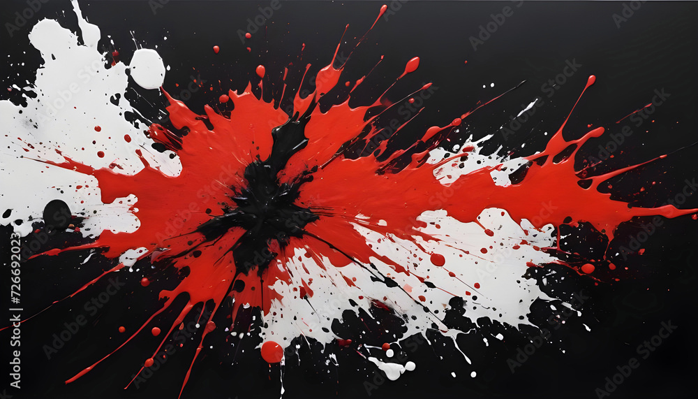 Red black ink splash abstract background. Creative Blurred Effect Trend Design