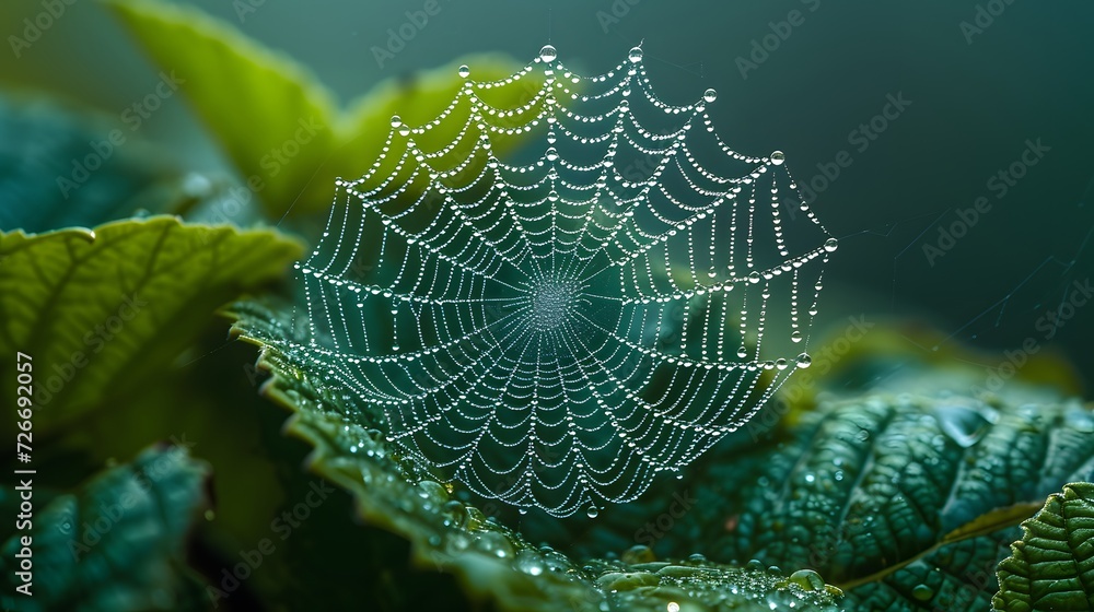 Dew-laden Spider Web