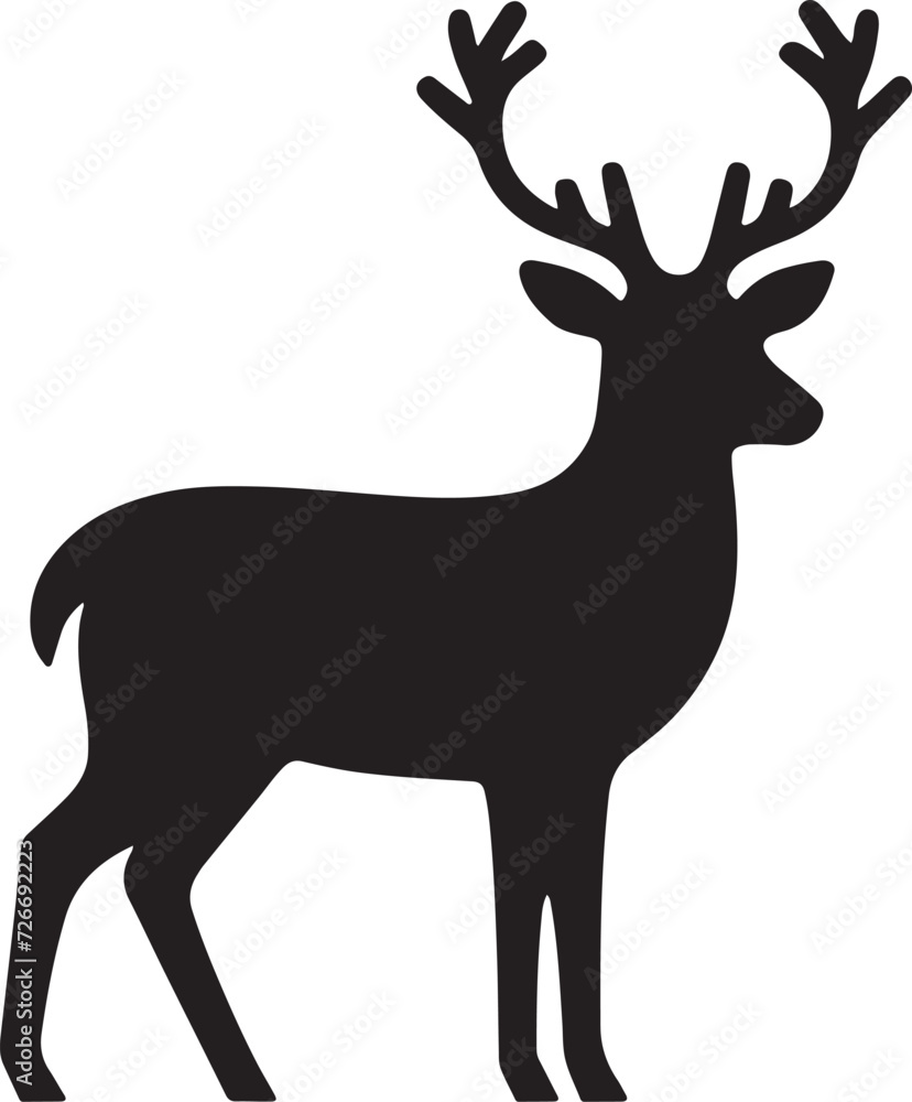 Fototapeta premium Deer silhouette, vector artwork of deer