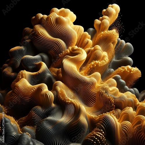 abstract moving gold liquid