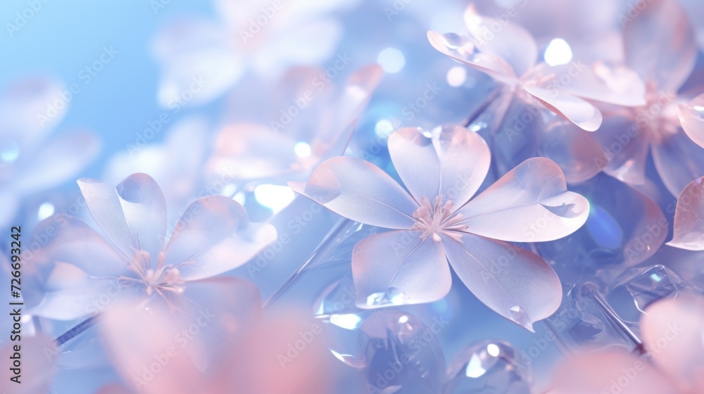 Bright flower petals with water drops - obrazy, fototapety, plakaty 