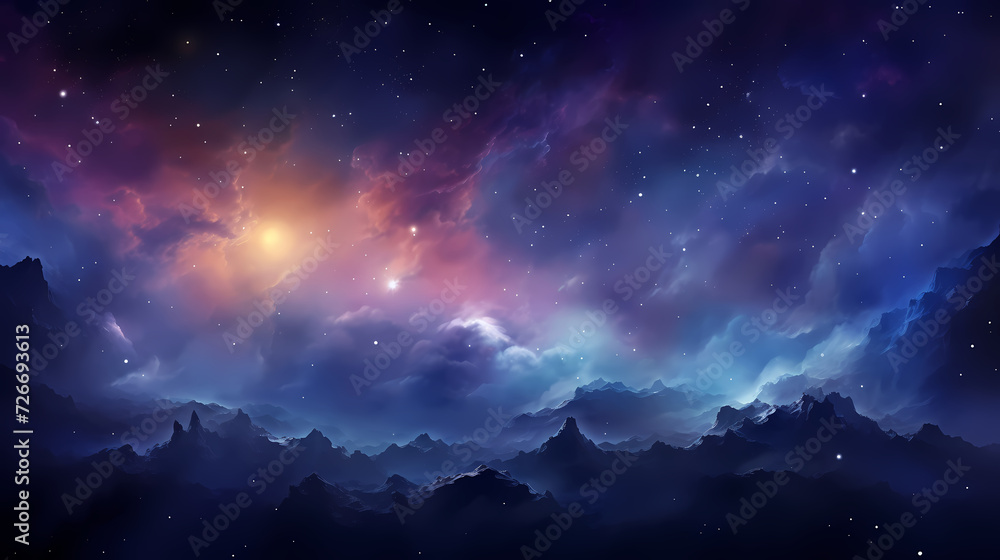 Countless stars twinkle in the night sky Countless stars twinkle in the night sky