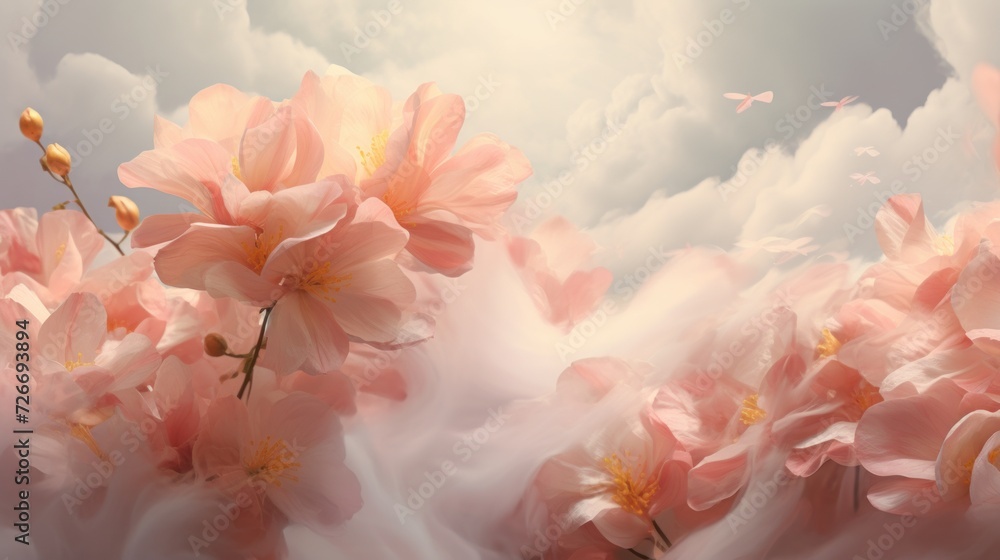 Delicate petals in the air, relax wallpaper