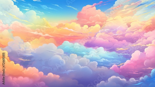 Wallpaper with colorful clouds 