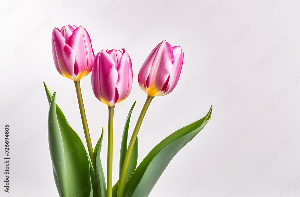 three tulips flowers, international woman day