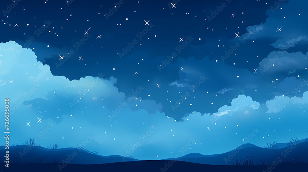 Mysterious star themed gradient background with countless twinkling stars