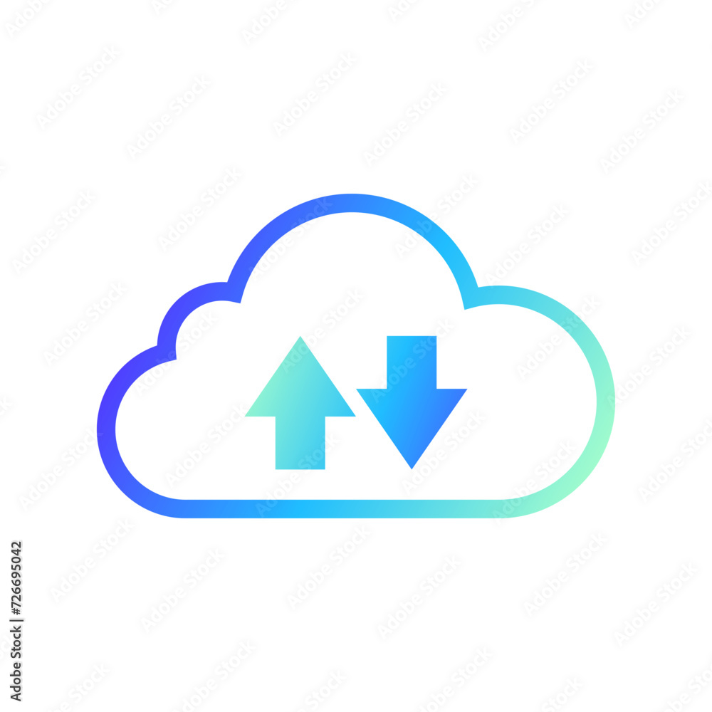 Cloud with arrow icon Upload and download Cloud with up and down arrows ...