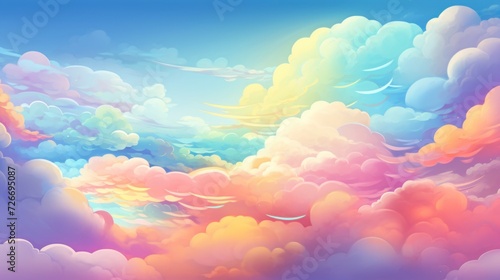 Amazing and colorful sky with clouds
