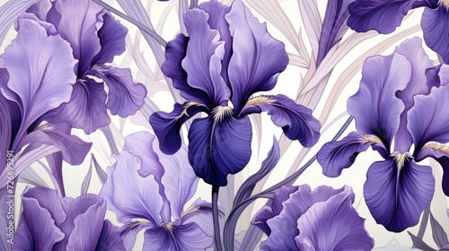 Beautiful purple iris pattern photo
