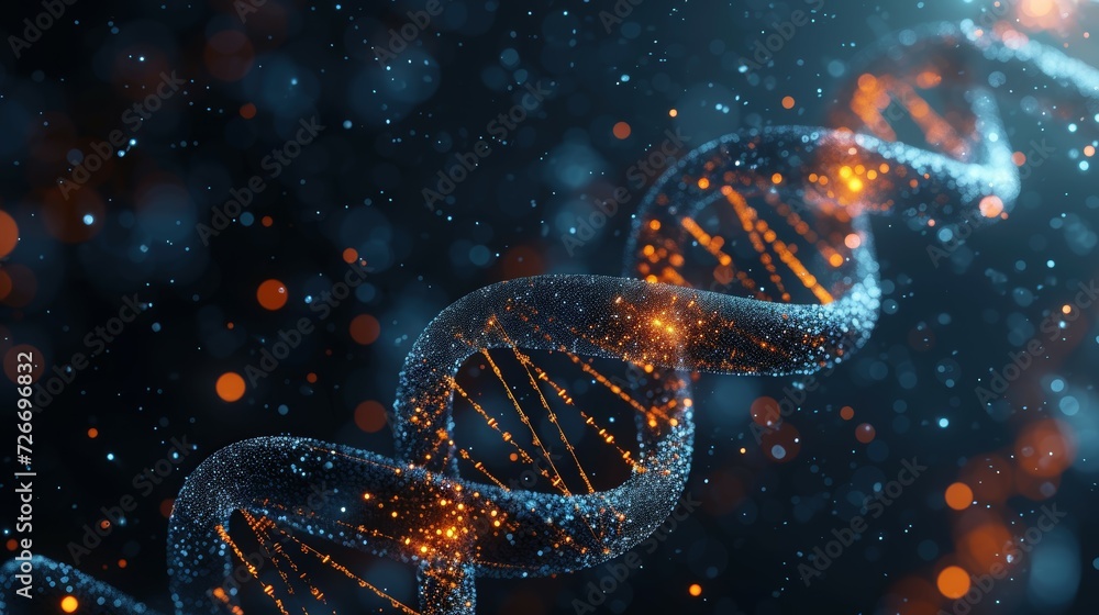 Hyperdetailed molecular illustration of generic code information - DNA ...