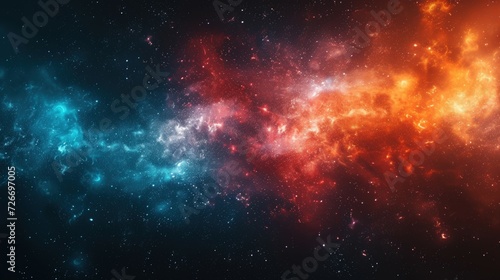 A Stunning Photo of a Vast Interstellar Star Cloud Shining in Space, Ablaze with Blue, Red, and Yellow - A Mesmerizing Choice for Wall Art, Digital Backgrounds, and Creative Covers