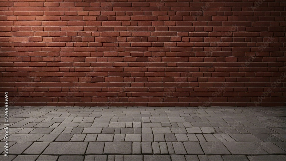 brick wall and floor A brick wall background that looks realistic and detailed, the bricks have a red and brown color brick wall and floor A brick wall background that looks realistic and detailed, the bricks have a red and brown color